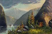 unknow artist, Mountain lake landscape